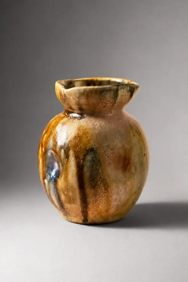 Photo de présentation petit vase double patine brune et rose Charles Greber en vente sur la boutique en ligne Maison Quand Même