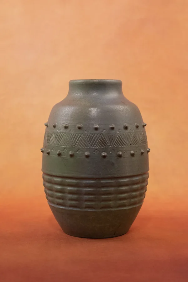 Vase Art Déco Charles Greber Grès Émaillé Vert 1920 - 2