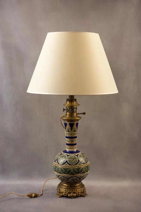 Paire de vase Longwy fin XIXème, monté en Lampes Électriques - 5