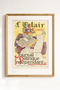 Photo de présentation affiche L'Éclair Les Maîtres de l'Affiche Jules Chéret en vente sur notre boutique en ligne Maison Quand Même