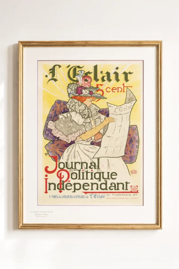 Photo de présentation affiche L'Éclair Les Maîtres de l'Affiche Jules Chéret en vente sur notre boutique en ligne Maison Quand Même