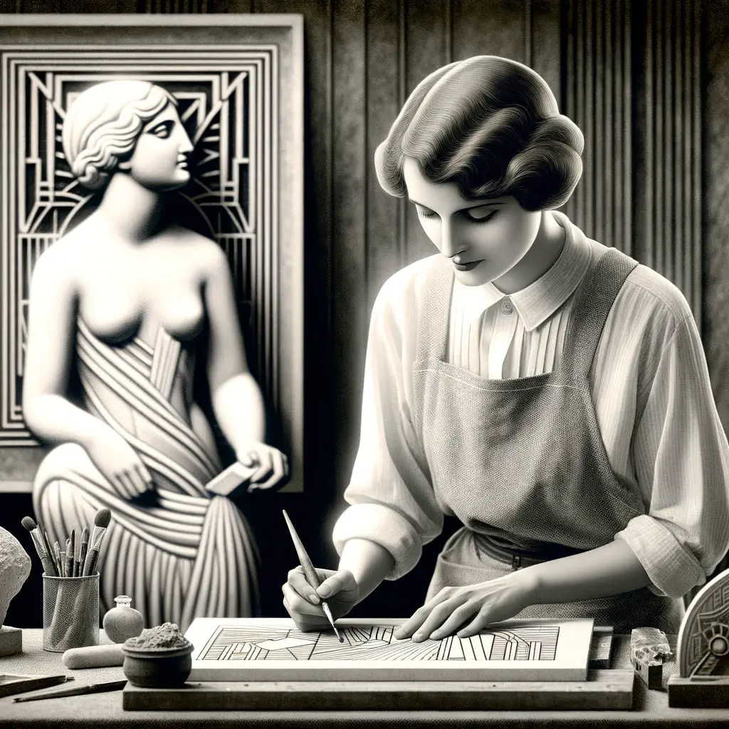 Image générée par ordinateur pour illustrer le portrait de la sculptrice Fanny Rozet