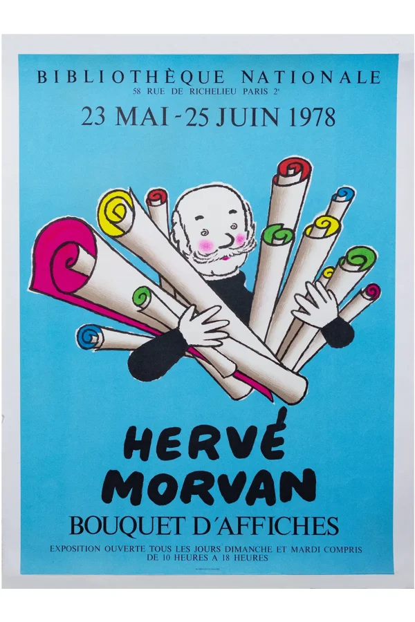 Affiche Vintage Hervé Morvan "Bouquet d'Affiches" - Bibliothèque Nationale 1978 - Vue complète