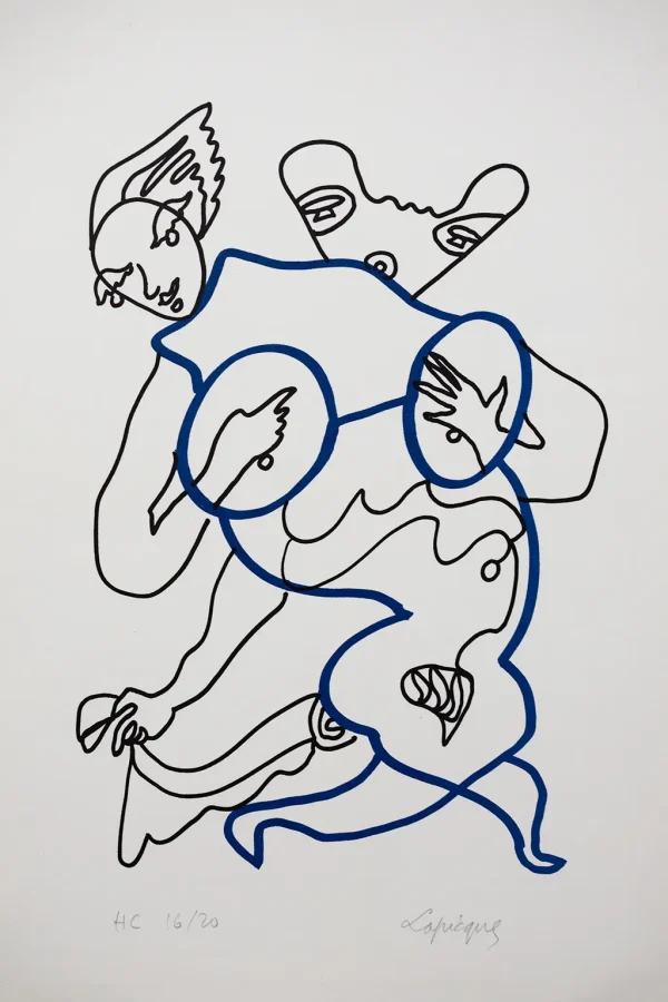 L'âme et la danse - lithographie en couleurs de Charles LAPICQUE - vue complète format portrait.