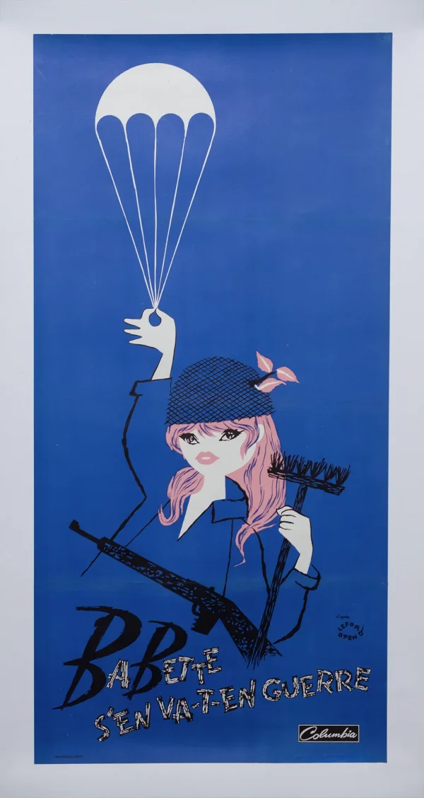 Affiche de cinéma "Babette s'en va-t-en guerre" vue entière par le duo Lefor-Openo