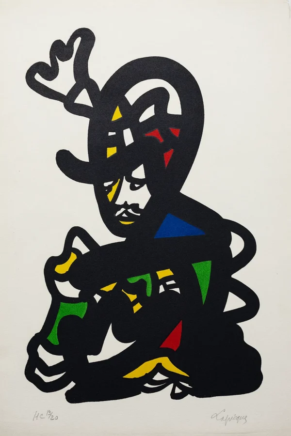 Lithographie en couleurs Tristesse du guerrier de Charles Lapicque