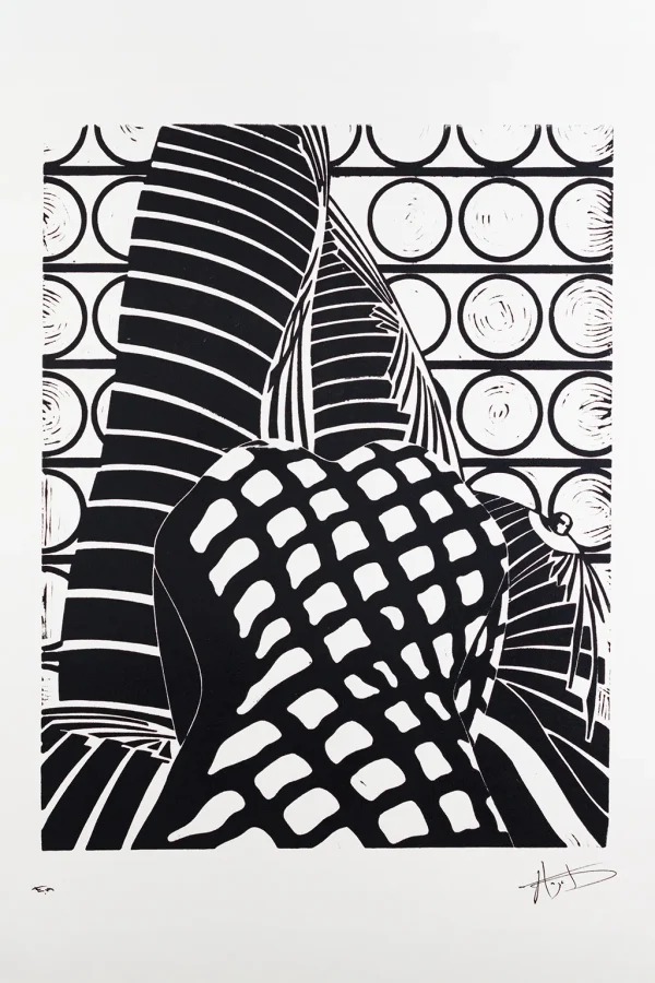 Belle, linogravure de Didier Angels, vue aperçu complète
