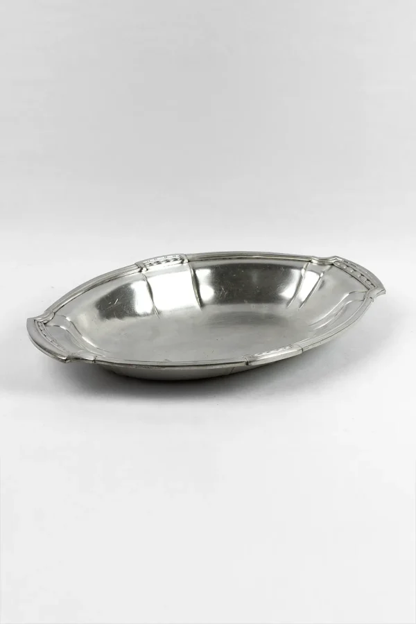 Corbeille ovale argentée Orbrille, vue en perspective