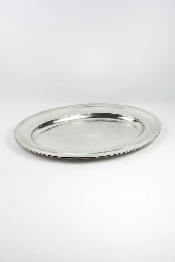 Christofle — plat ovale en métal argenté, vue générale