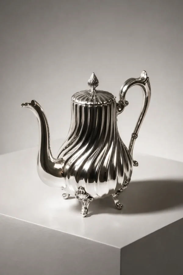 Photo de présentation théière art nouveau en métal argenté Victor Saglier vendue sur la boutique en ligne Maison Quand Même