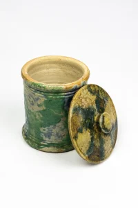 Pot couvert Charles Gréber en grès émaillé vue ouverte avec couvercle