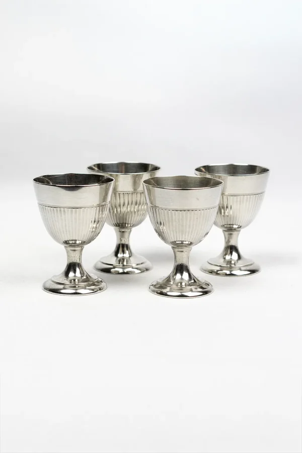 Coquetier Christofle en métal argenté, panse à décor de cannelures