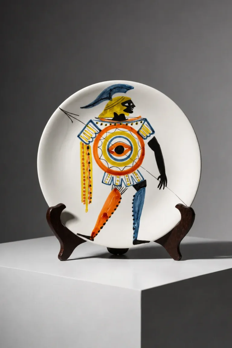 Photo présentation Assiette Capron hoplite bleu