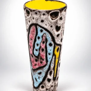 Photo de présentation Petit vase en céramique Fat Lava décor multicolore Marius Bessone en en vente sur Maison Quand Même